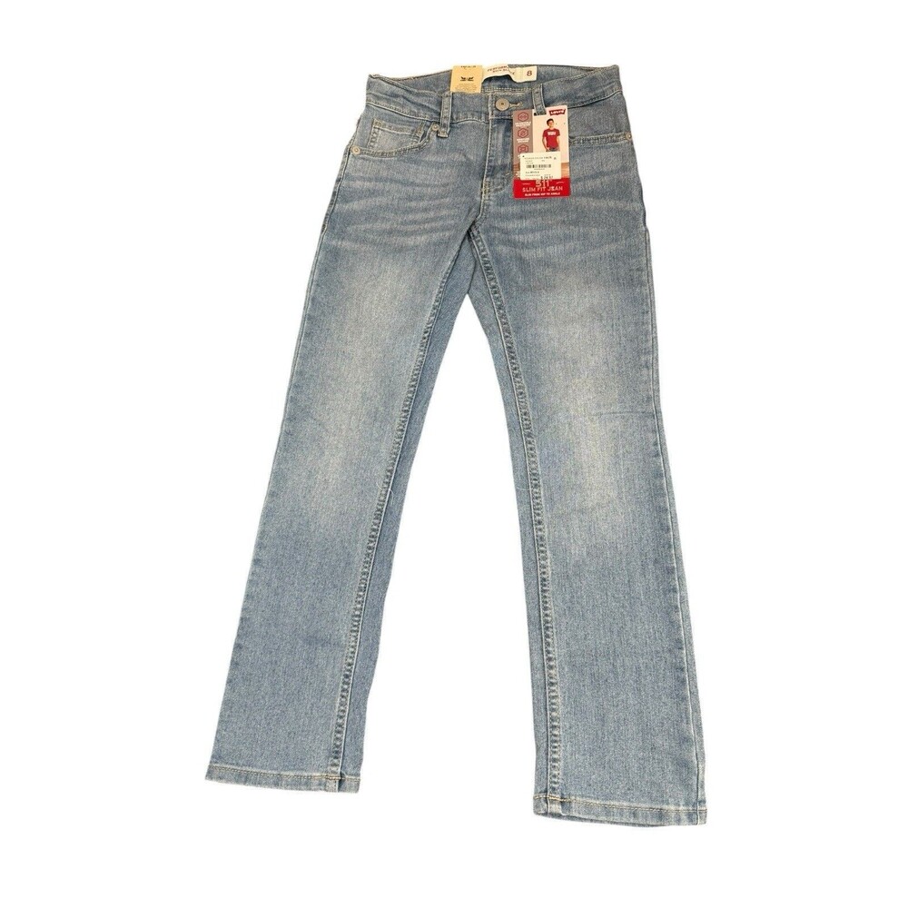 NWT Levi’s 511 Slim Fit Jeans Size 8 Regular Medium Wash Youth Kids 24x25